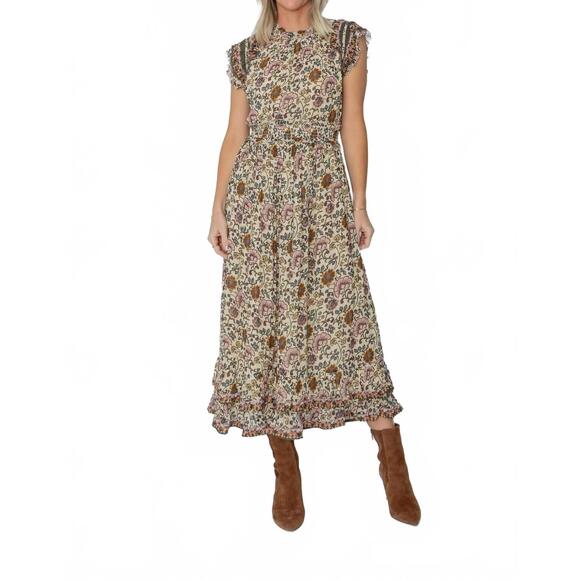 NEW WEST OF michele ankle maxi dress in beige